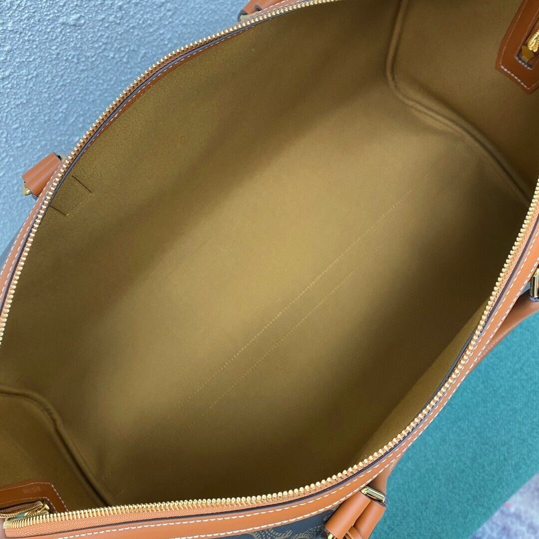 CELINE Large Travel Bag in Logo Print and Calfskin