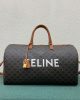 CELINE Large Travel Bag in Logo Print and Calfskin