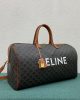 CELINE Large Travel Bag in Logo Print and Calfskin