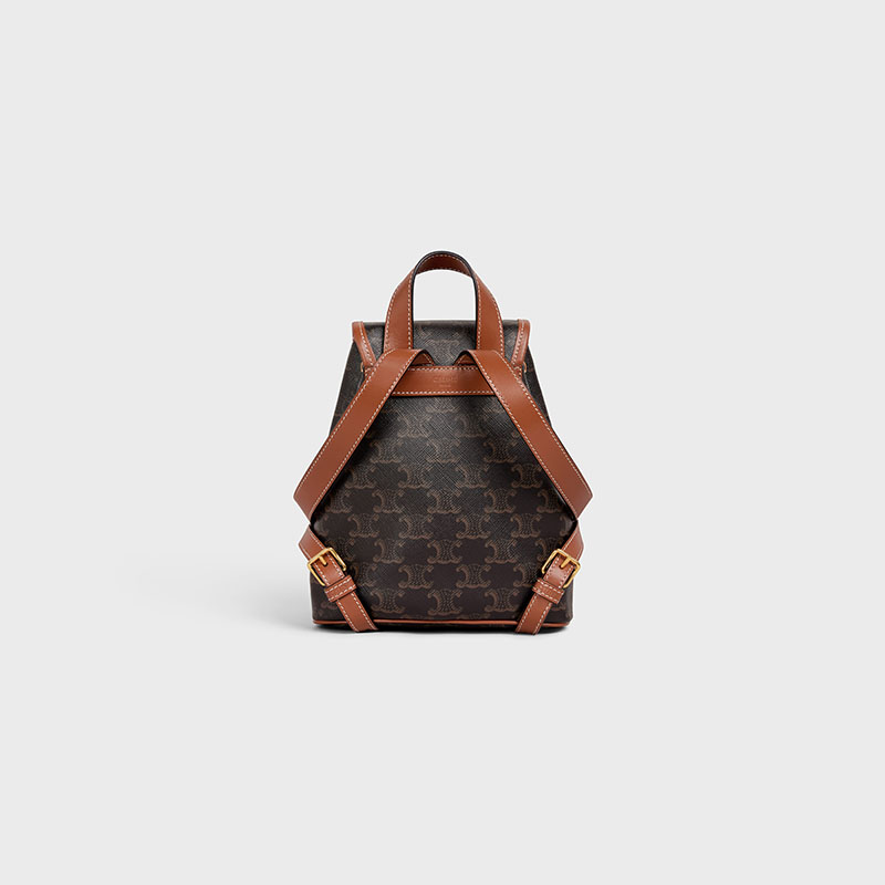 MINI BACKPACK FOLCO IN TRIOMPHE CANVAS AND CALFSKIN