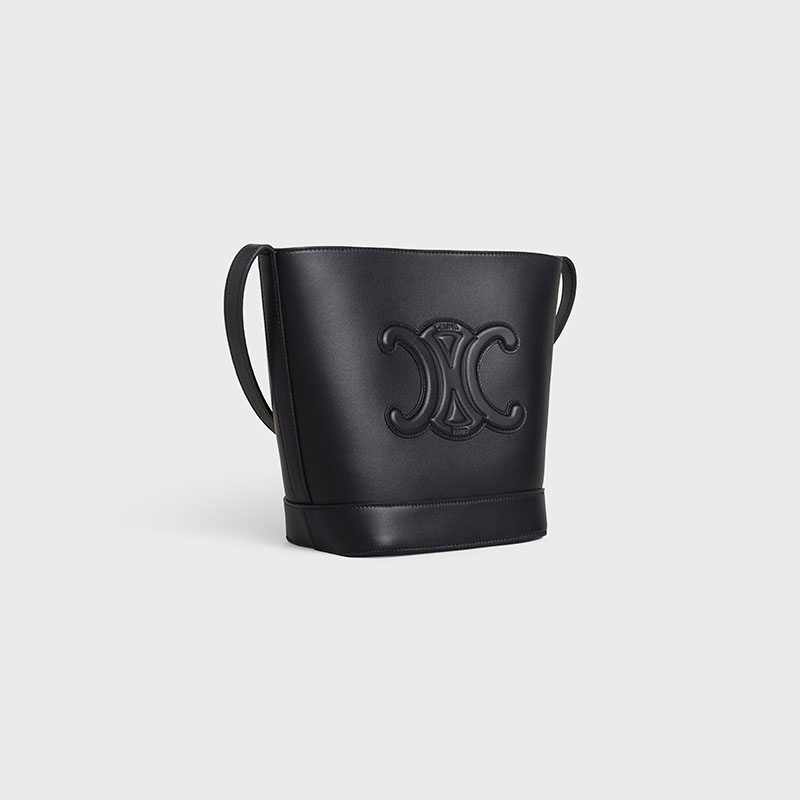 SMALL BUCKET CUIR TRIOMPHE IN SMOOTH CALFSKIN