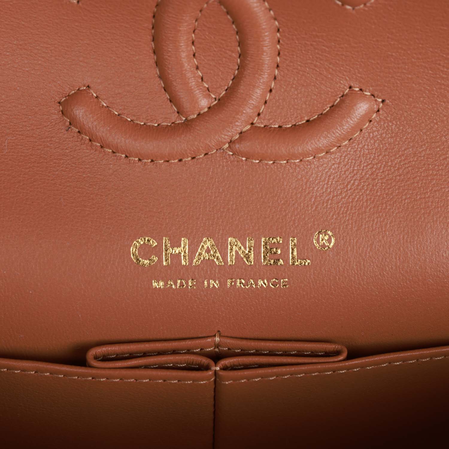 Small Classic Double Flap Bag Caramel Brown Lambskin Light Gold Hardware