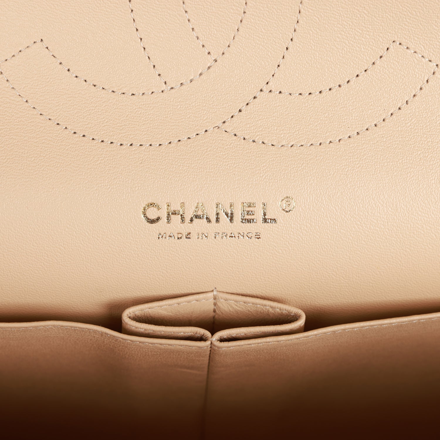 Jumbo Classic Double Flap Bag Beige Caviar Gold Hardware