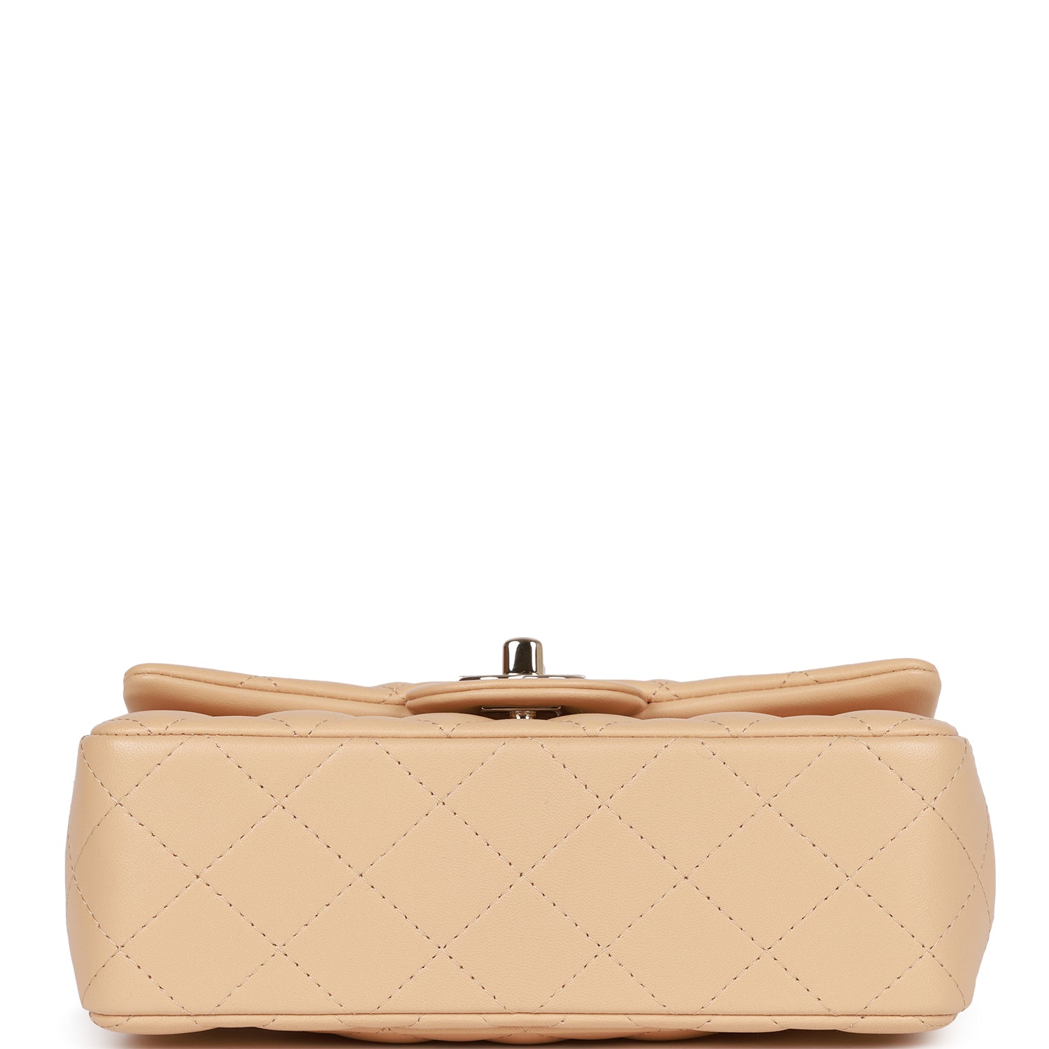 Mini Rectangular Flap Bag Beige Lambskin Light Gold Hardware