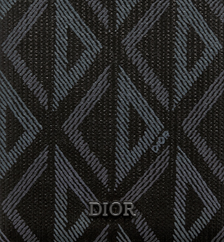 Vertical Bifold Wallet Black CD Diamond Canvas