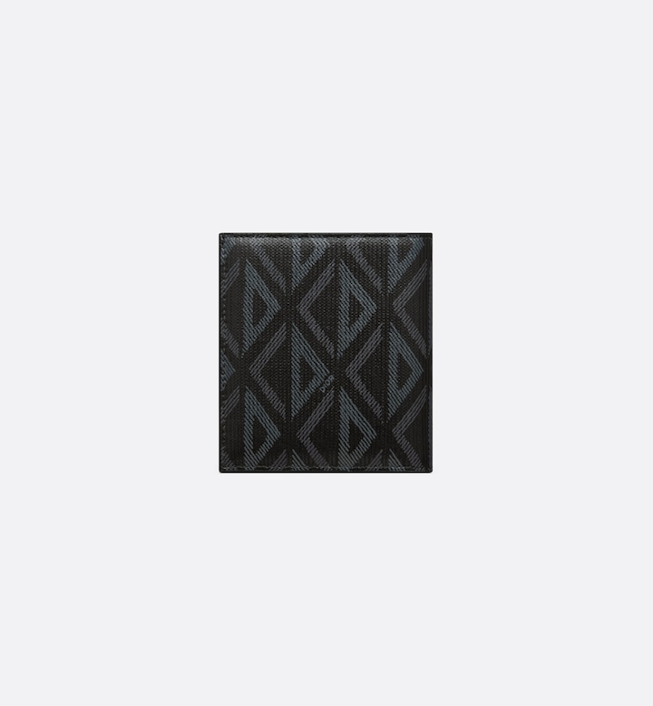 Vertical Bifold Wallet Black CD Diamond Canvas