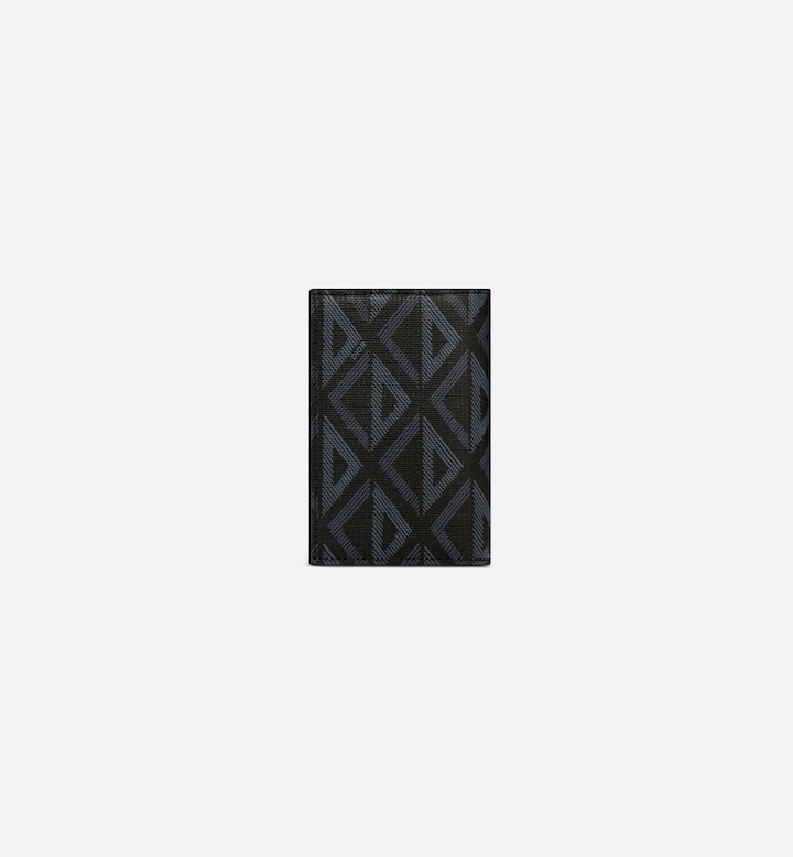 Vertical Bifold Card Holder Black CD Diamond Canvas