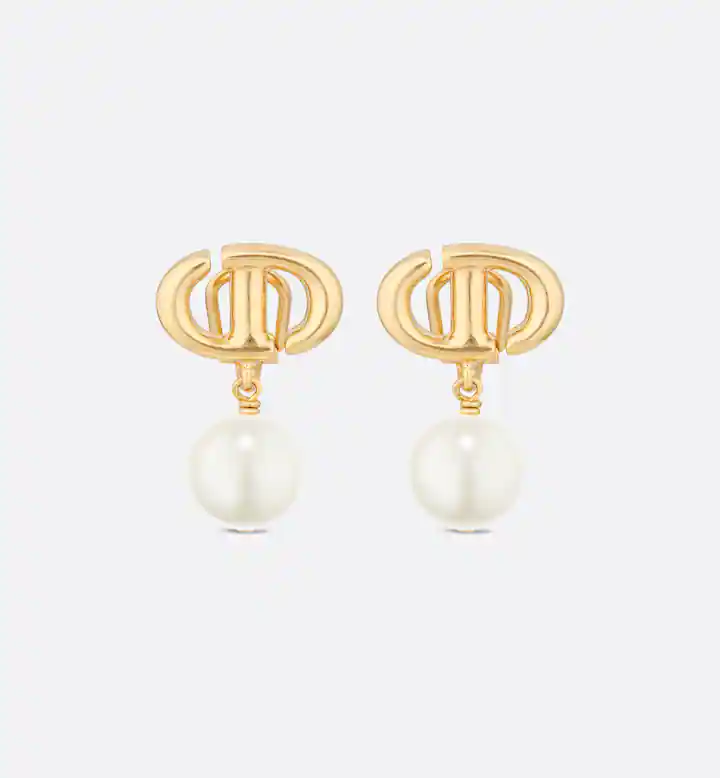 CD Navy Clip-On Earrings