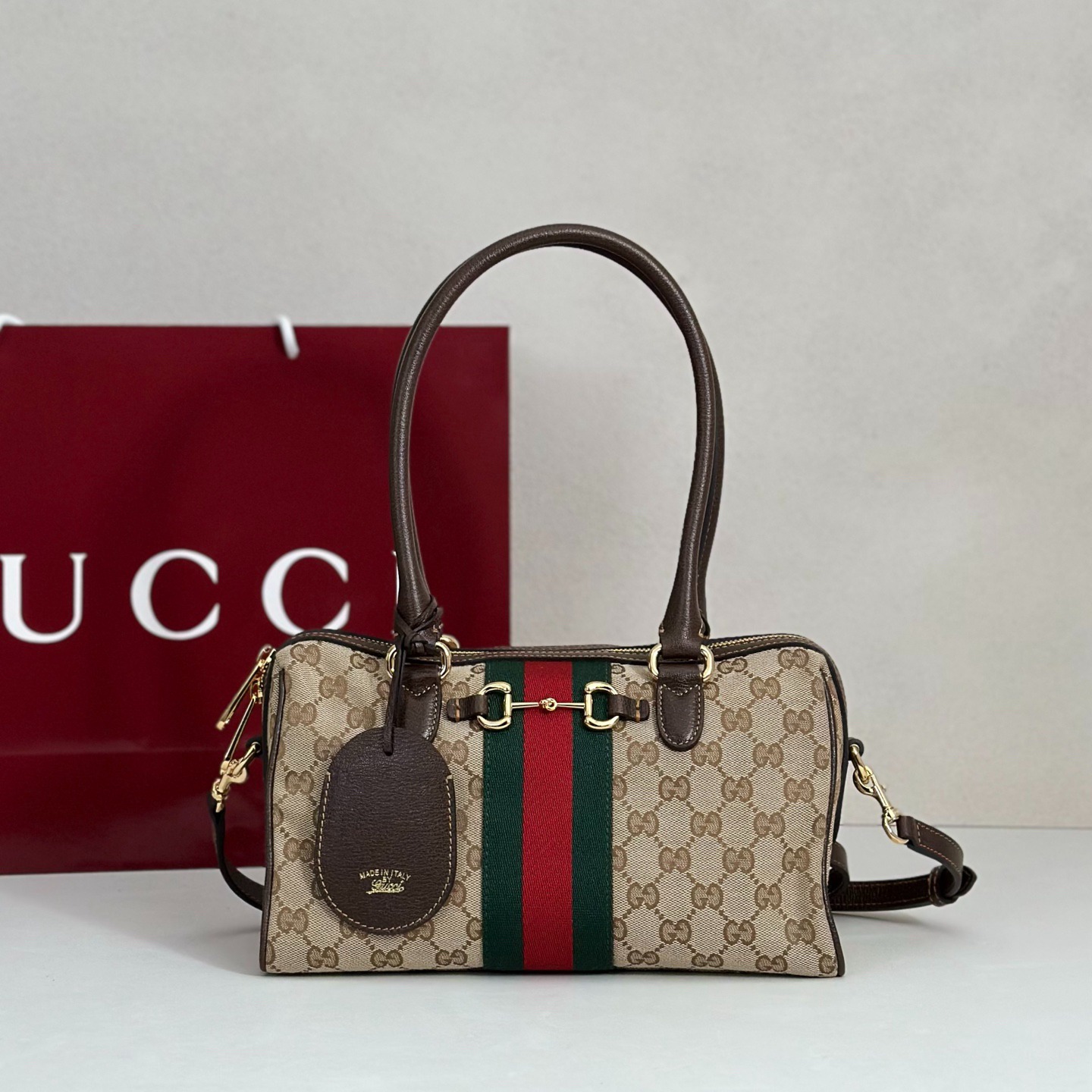 Gucci GG canvas Borsetto boston bag - Beige