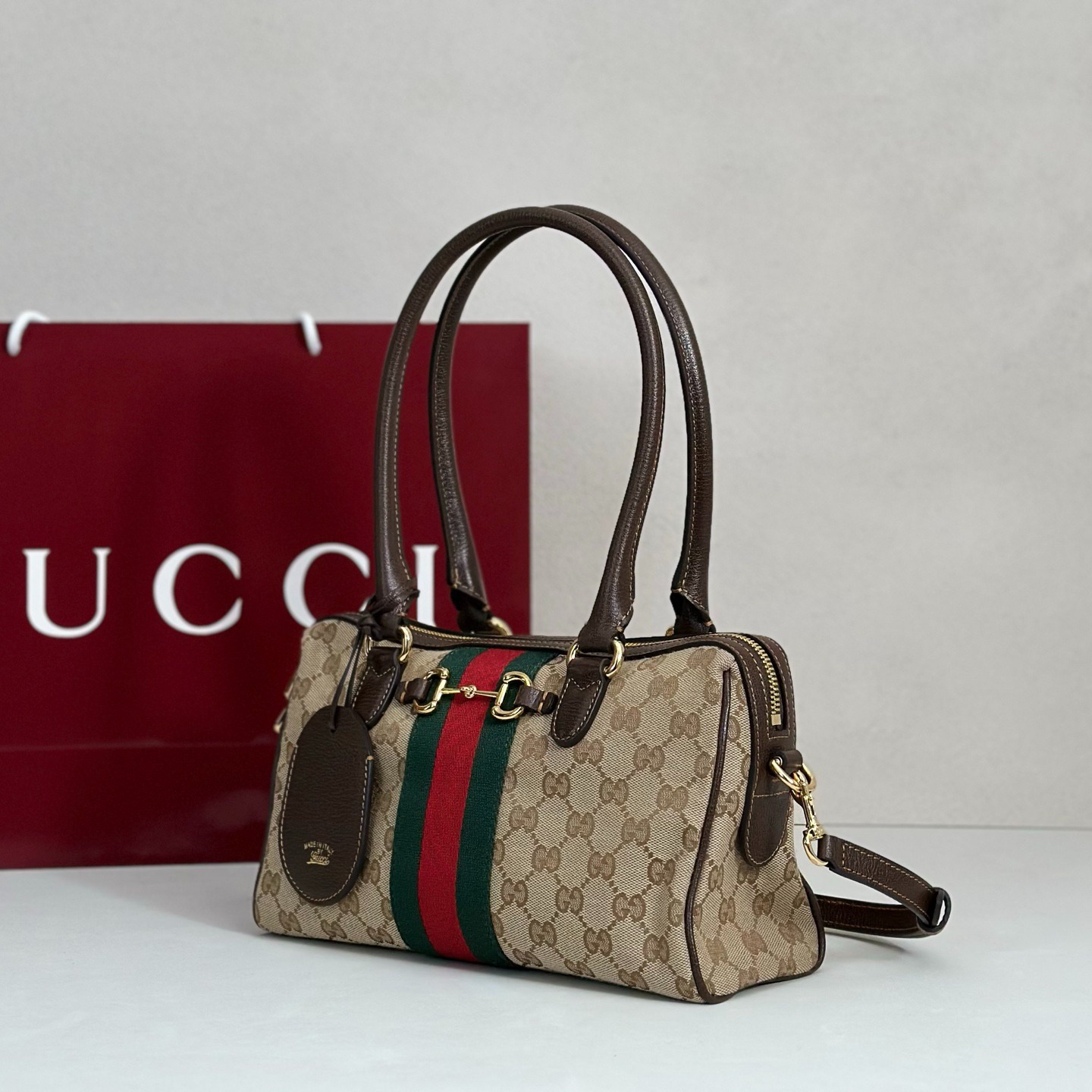 Gucci GG canvas Borsetto boston bag - Beige