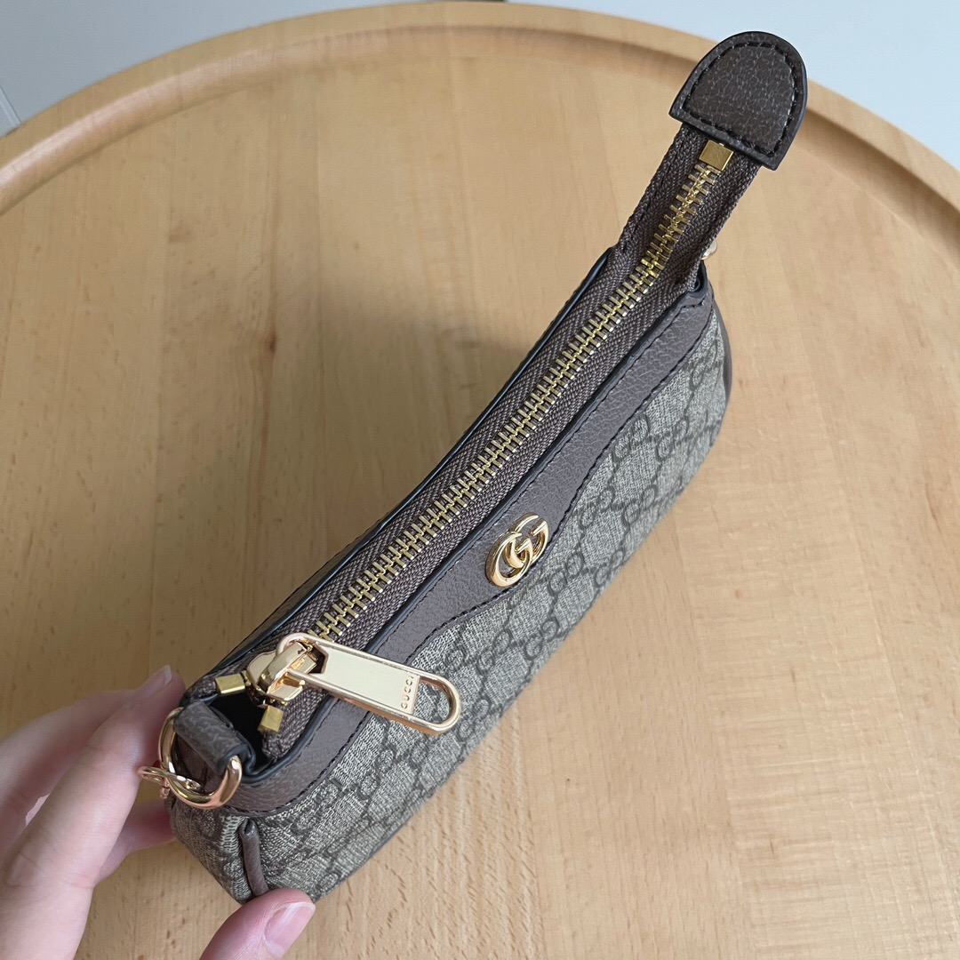 Gucci Ophidia Mini Collection Handbag - Beige And Dark Brown Bag