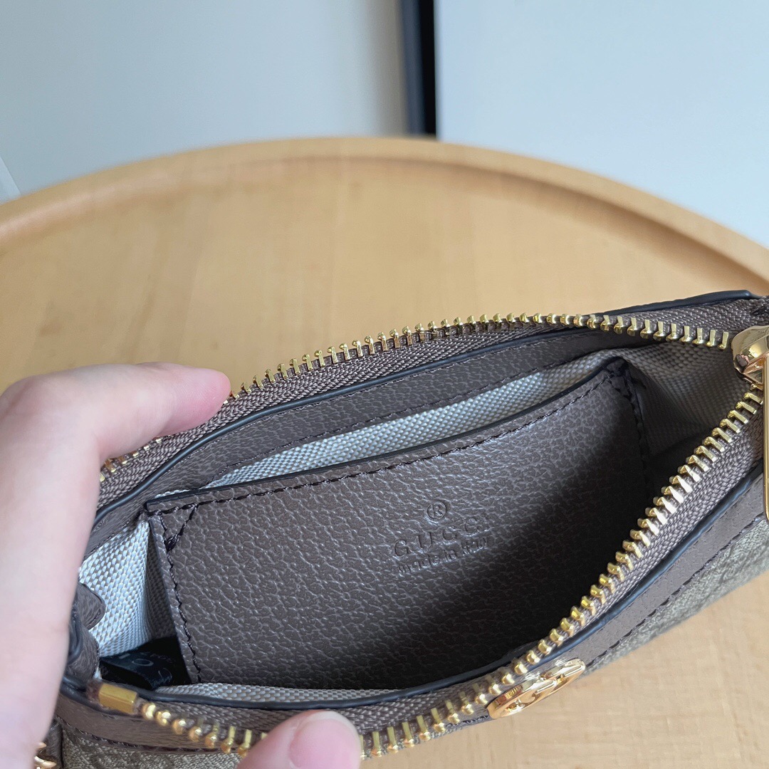 Gucci Ophidia Mini Collection Handbag - Beige And Dark Brown Bag