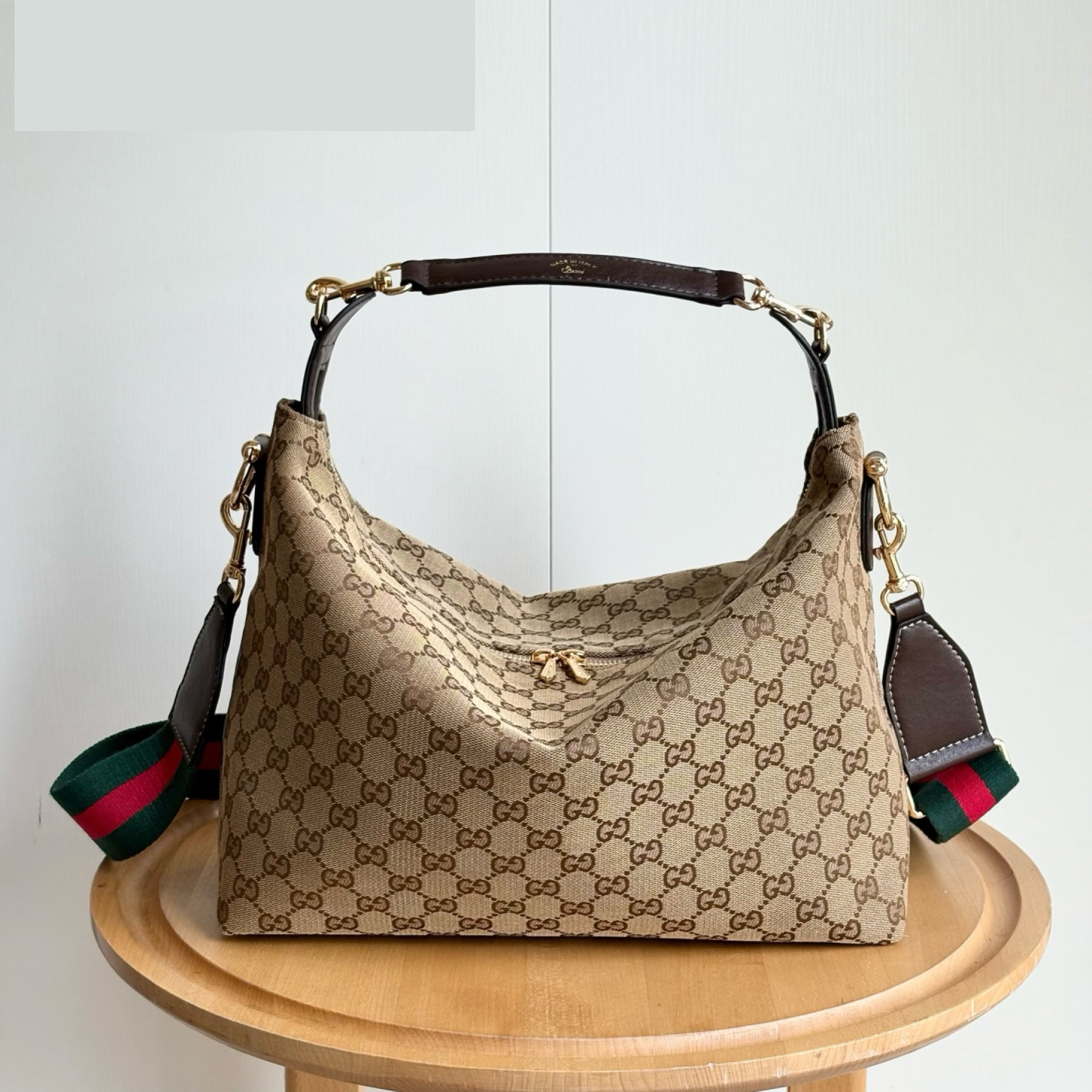 Gucci Brera crossbody bag Sand and dark brown GG canvas - Bag