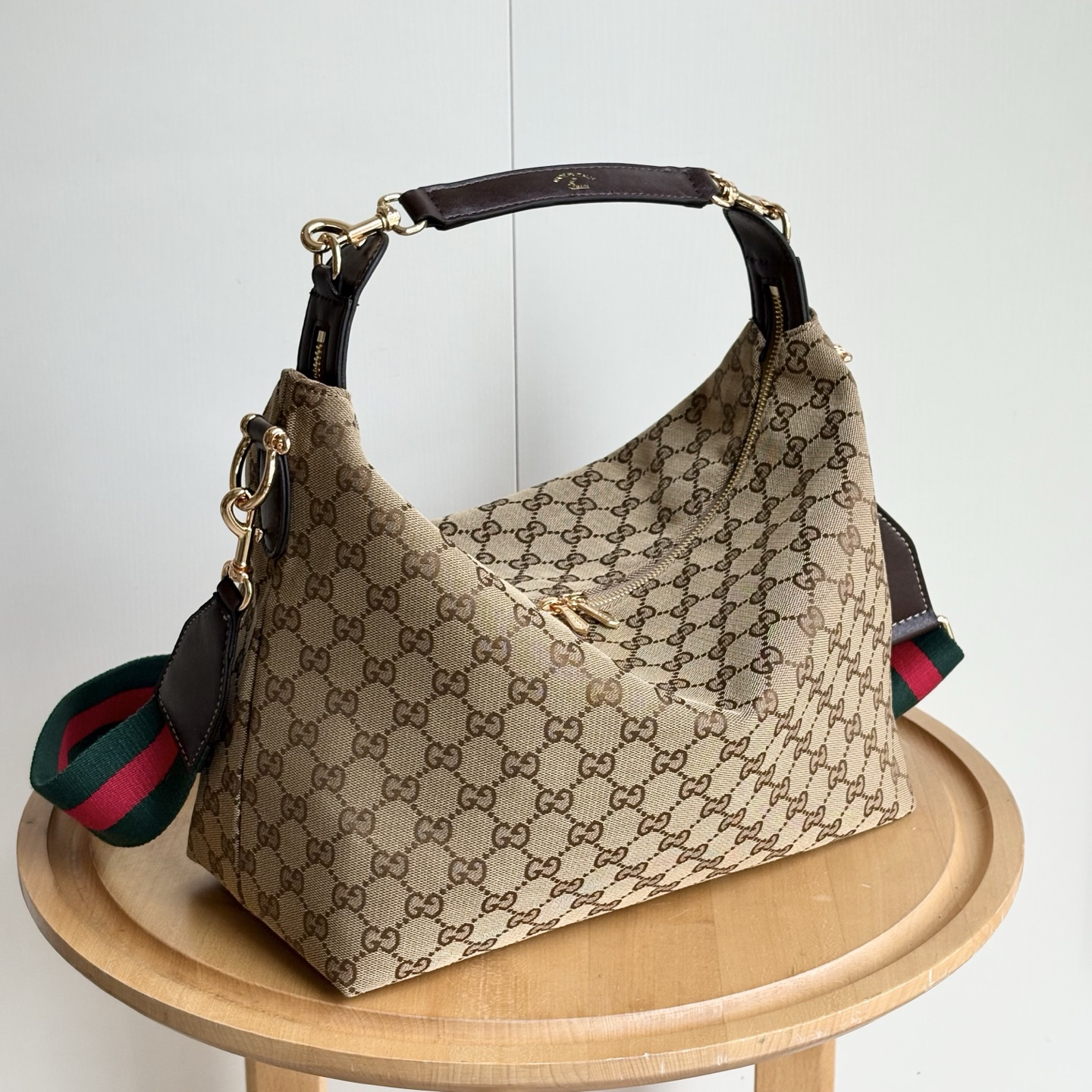 Gucci Brera crossbody bag Sand and dark brown GG canvas - Bag