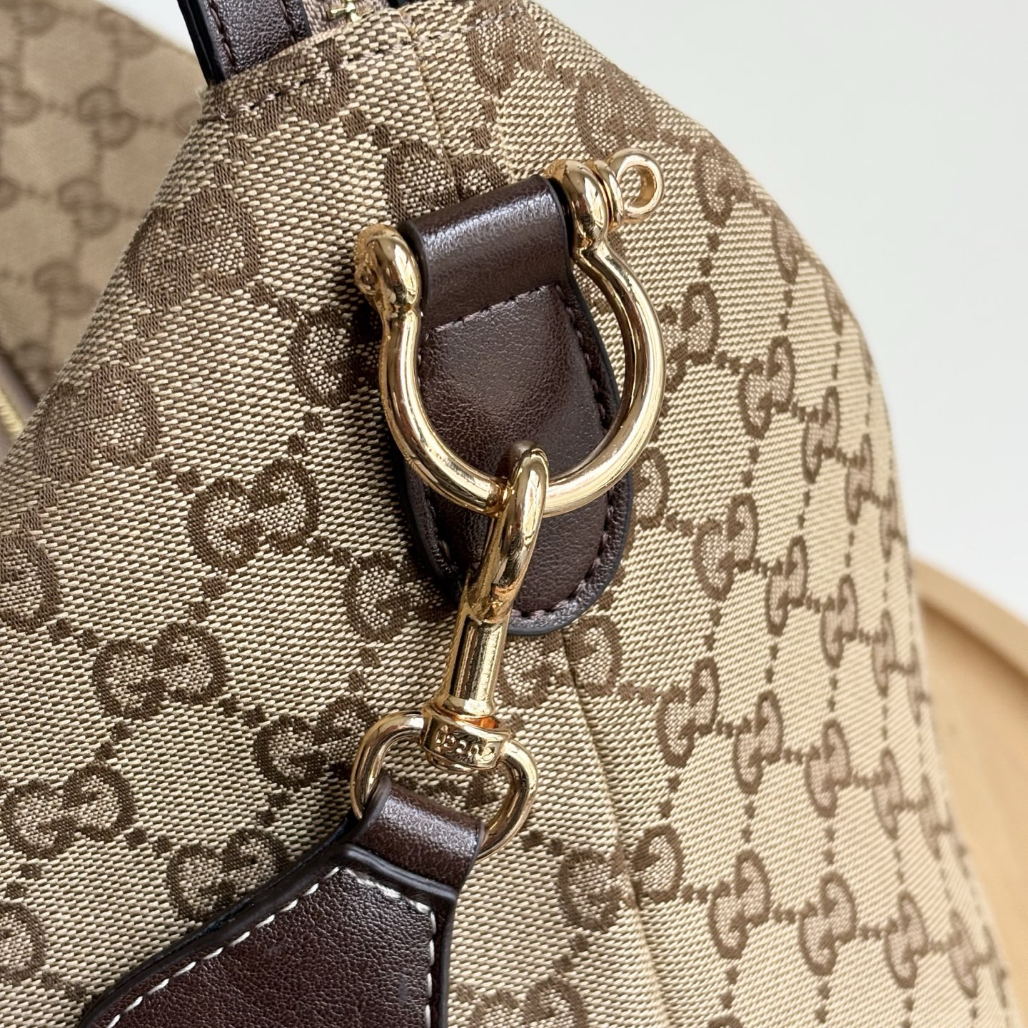 Gucci Brera crossbody bag Sand and dark brown GG canvas - Bag