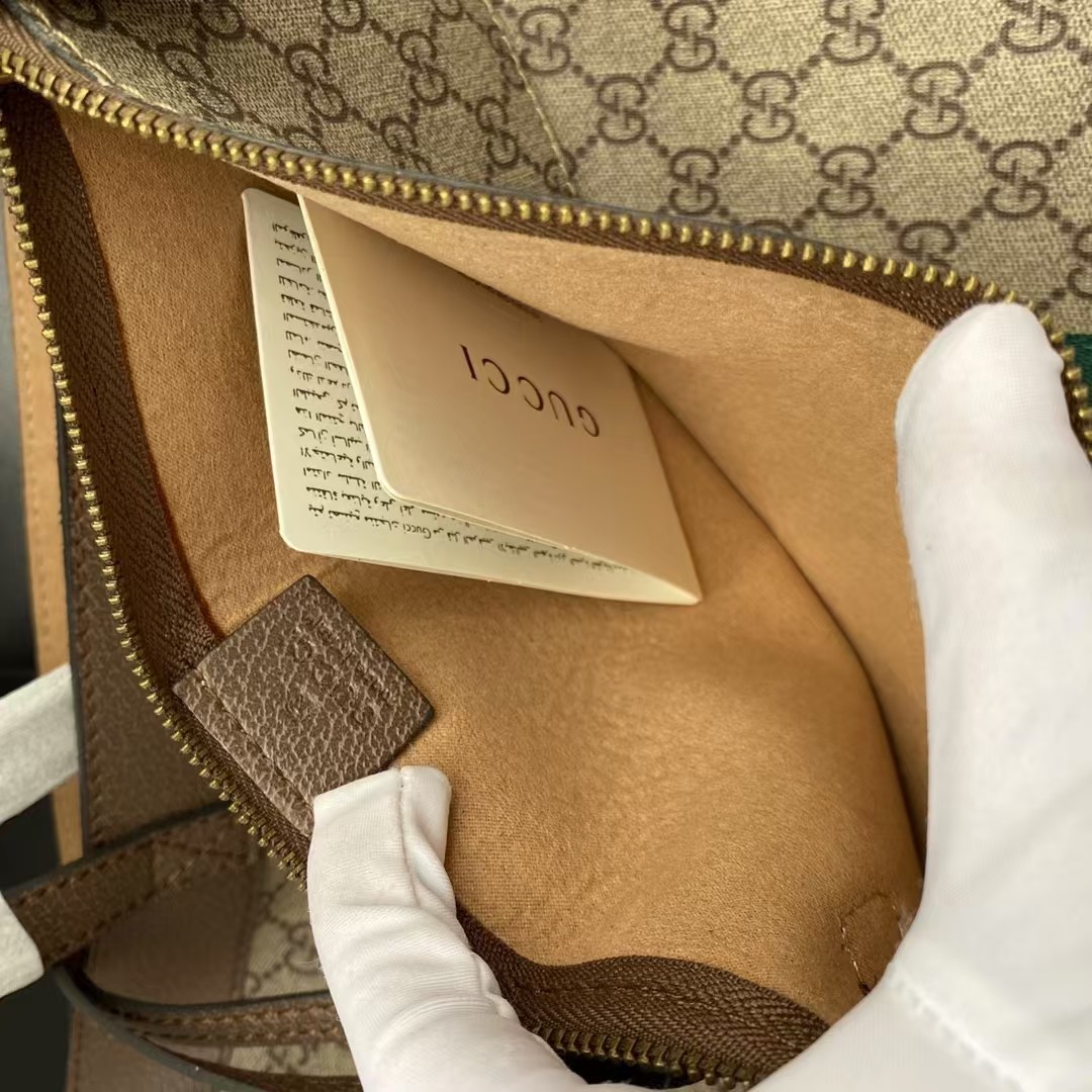 Gucci GG Monogram Web Ophidia Medium Tote Brown