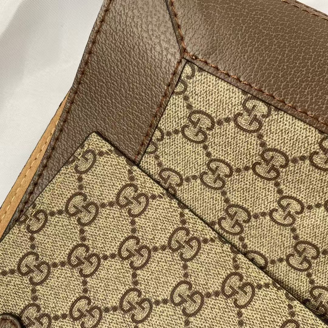 Gucci GG Monogram Web Ophidia Medium Tote Brown