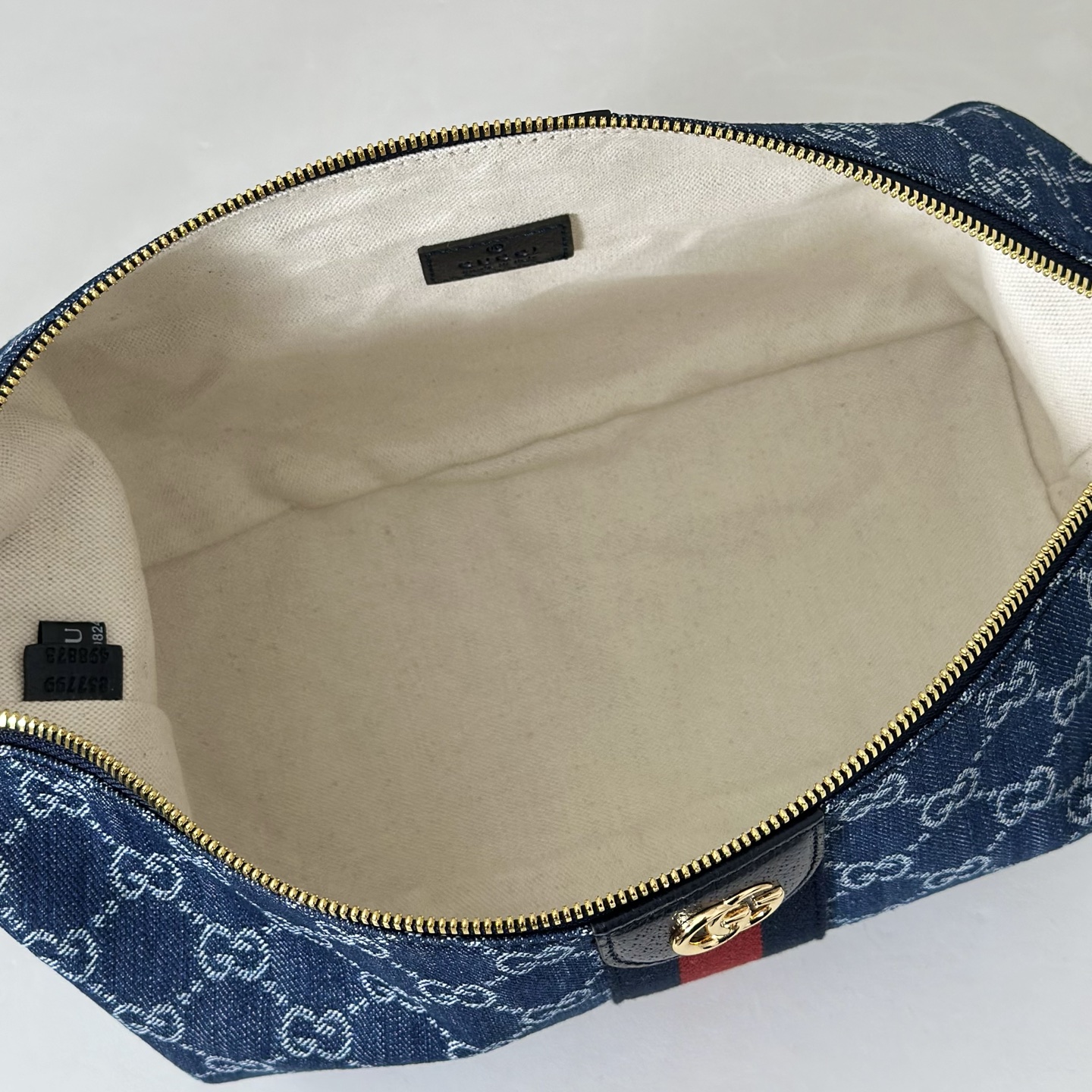 Gucci Vanity Top Handle Blue and white GG denim - Bag