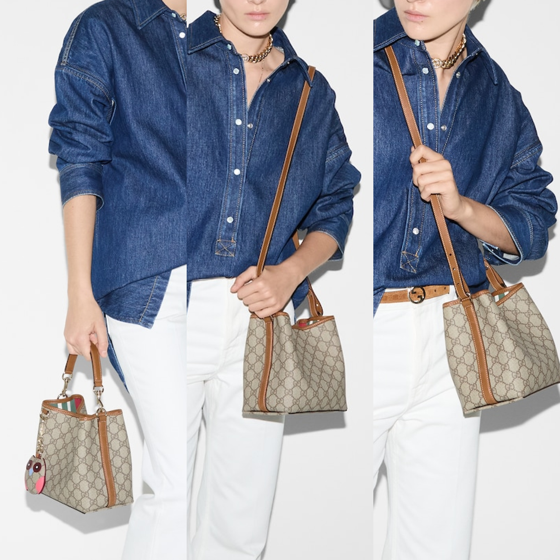 [TOP]Gucci GG Emblem bucket bag - Small
