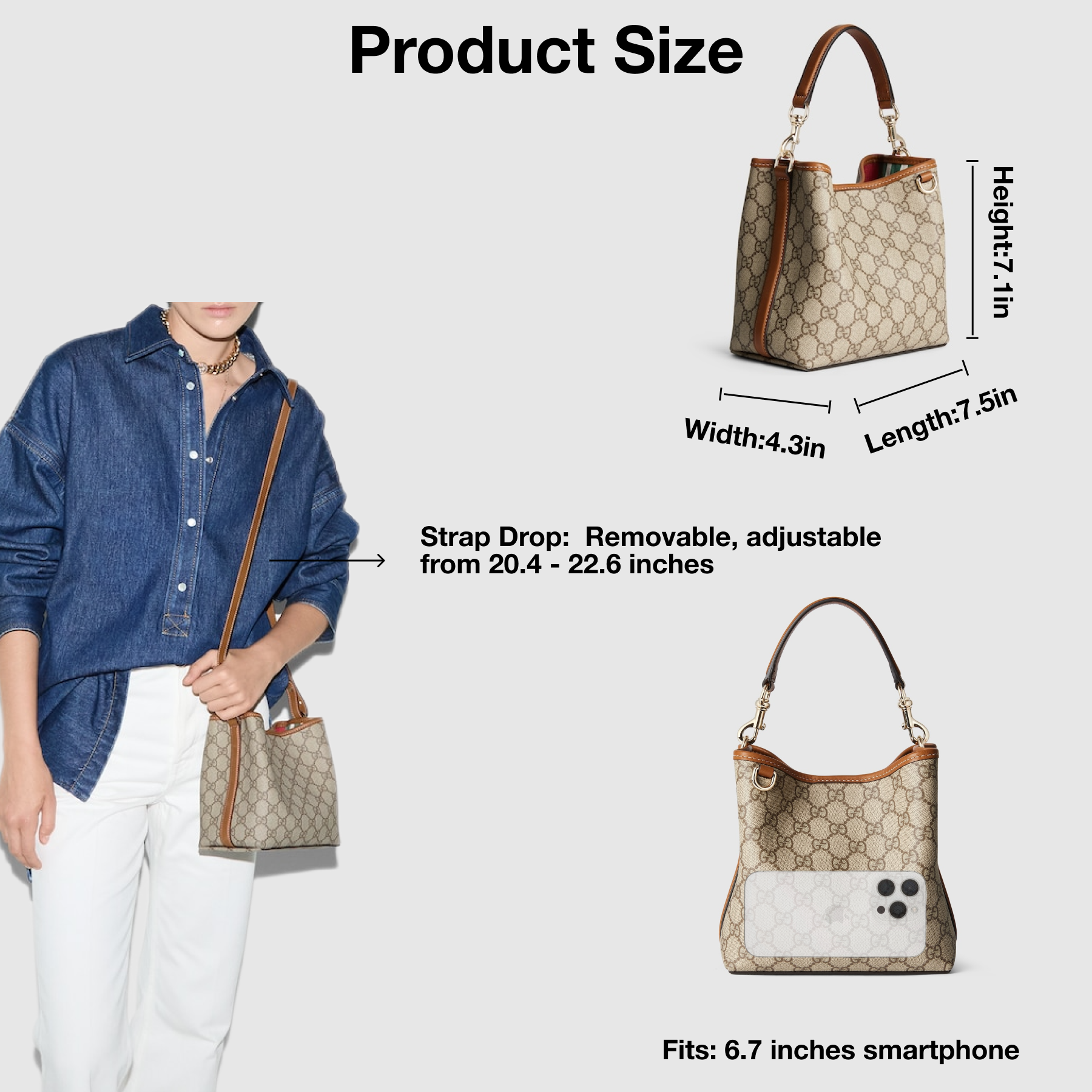 [TOP]Gucci GG Emblem bucket bag - Small