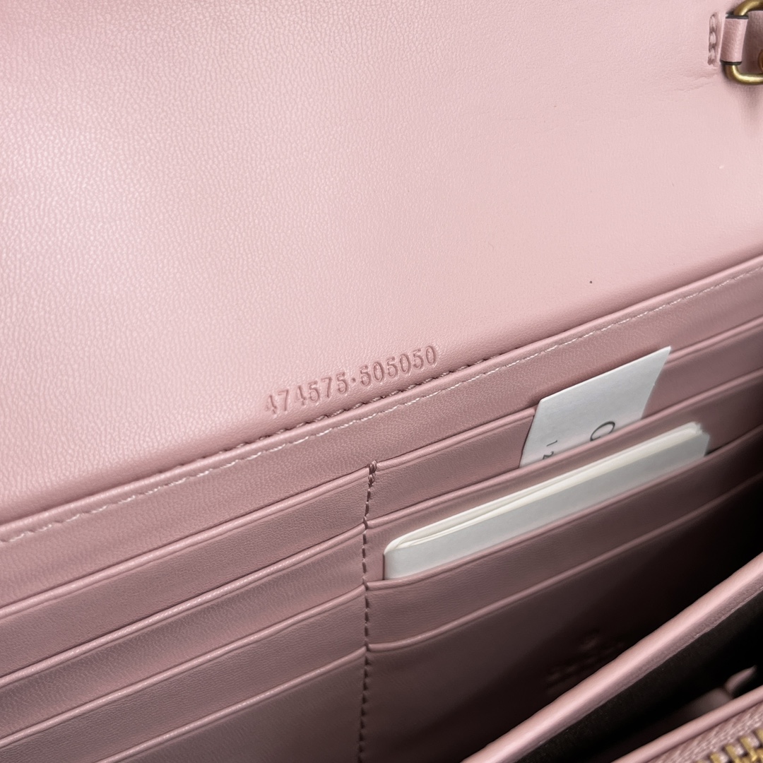 Gucci Marmont Chain Wallet - Pink Gold Wallet