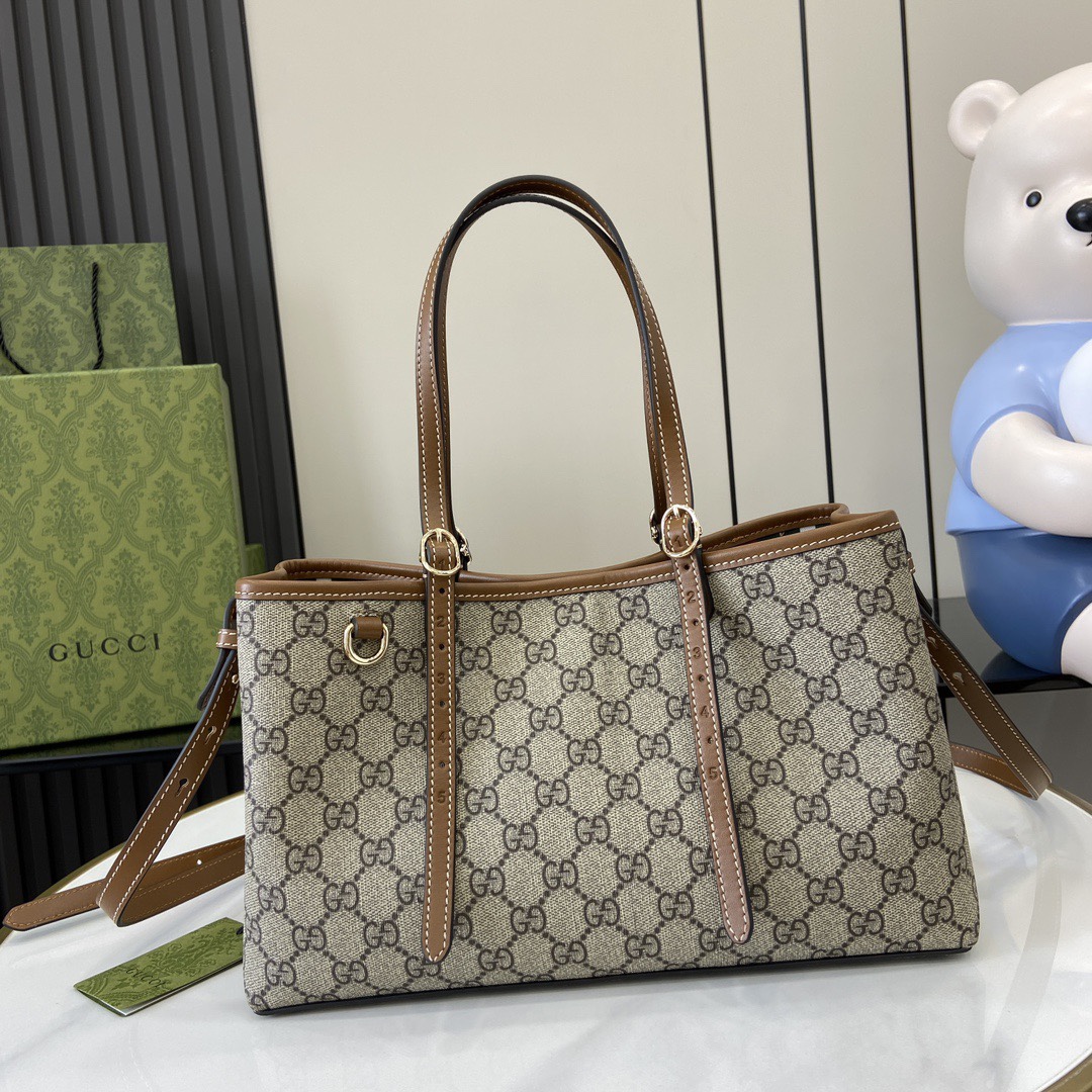 [TOP] Gucci GG Emblem Medium brown tote bag