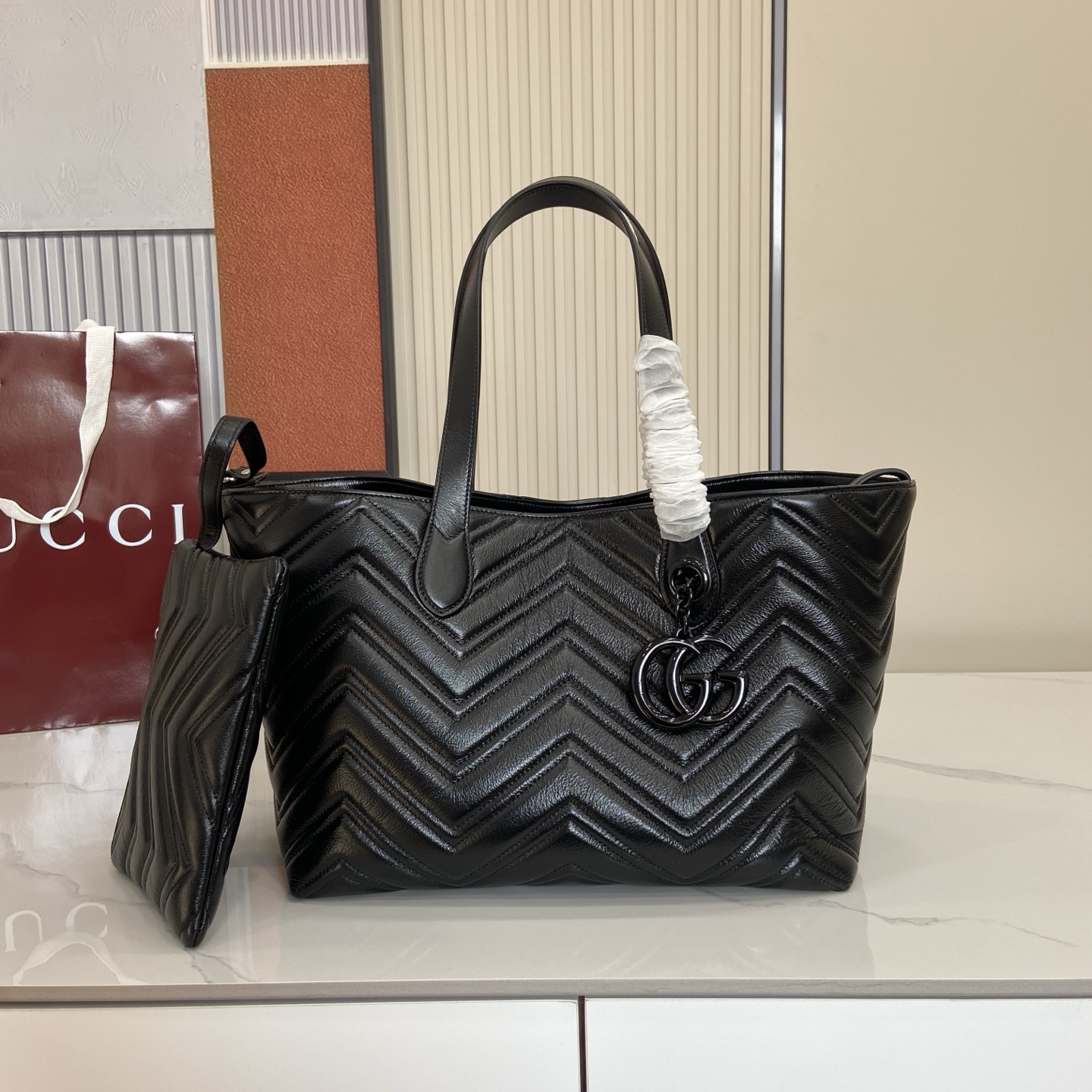 Gucci GG Marmont Medium tote bag Black - Bag