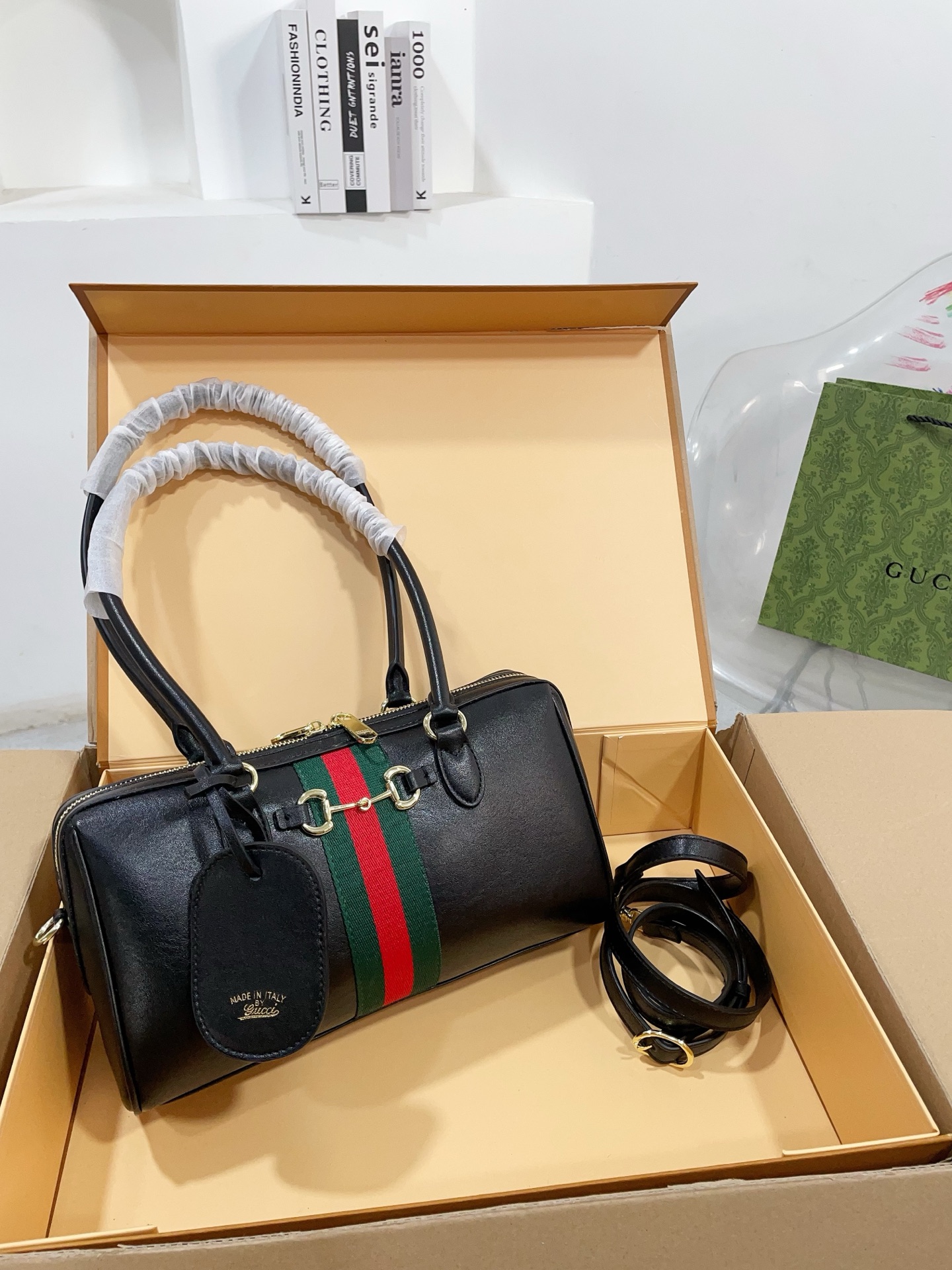 Gucci Black soft Borsetto boston bag - Black