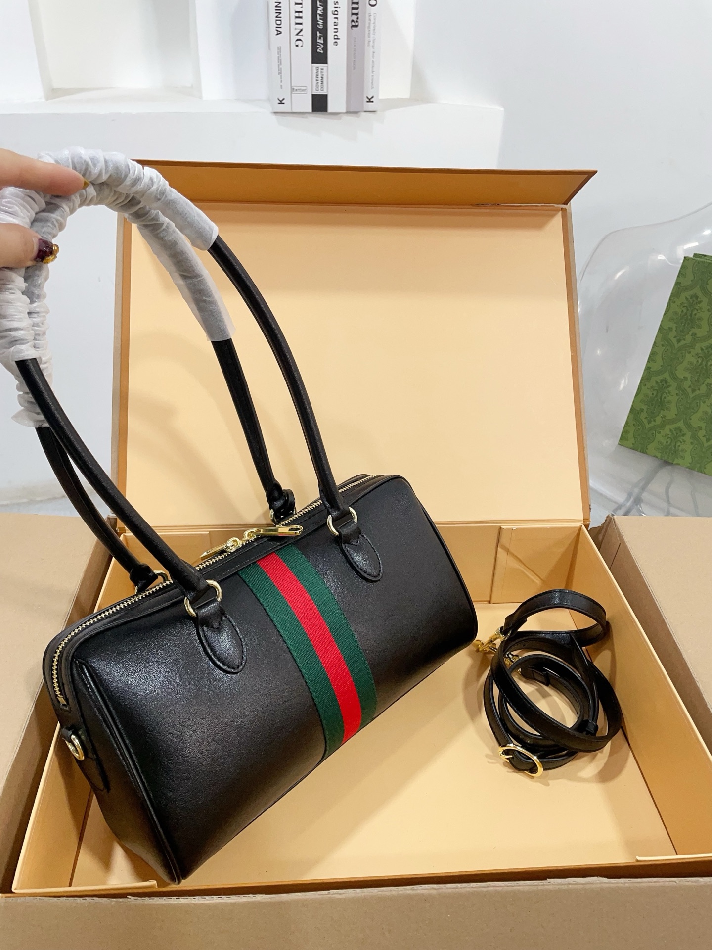 Gucci Black soft Borsetto boston bag - Black
