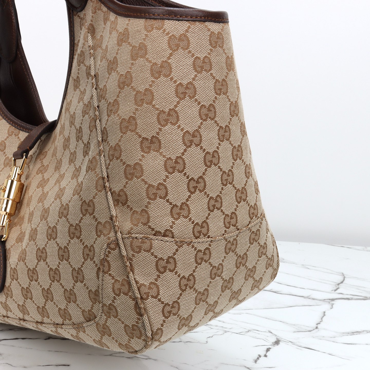 Gucci Mercato tote bag Sand and dark brown GG canvas - Bag