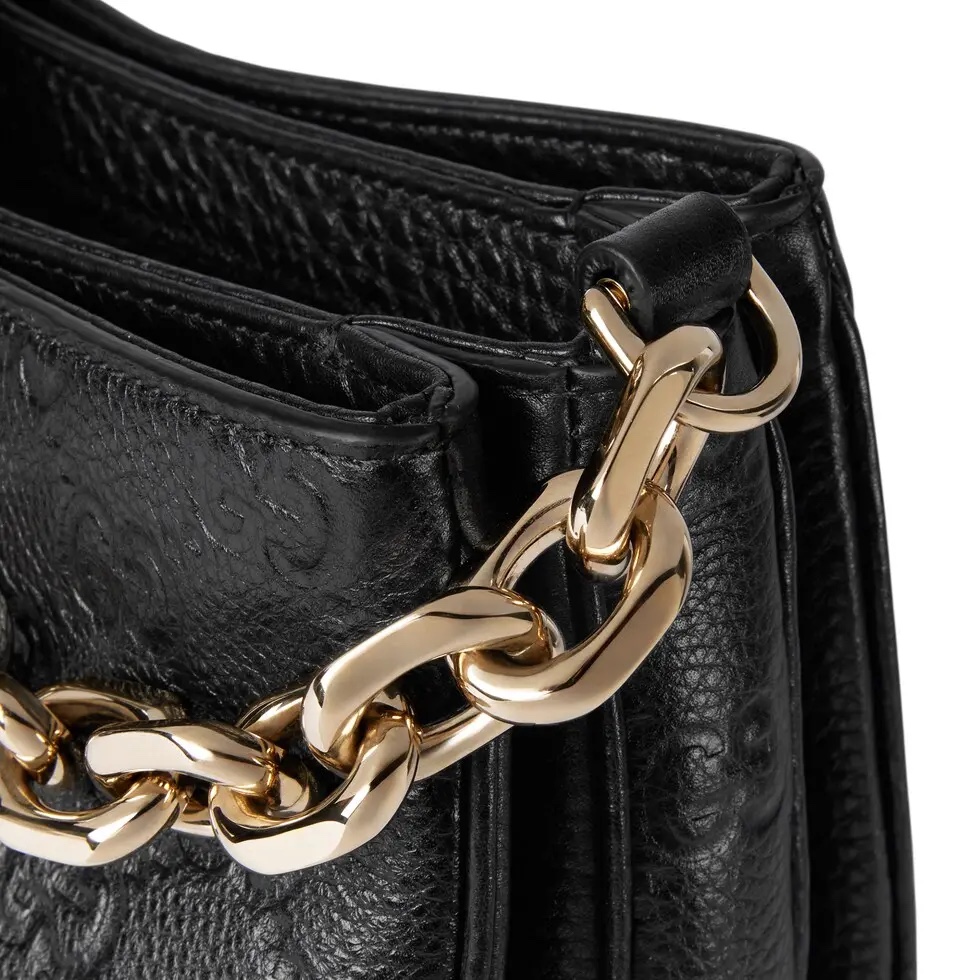 Gucci Emblem Black Grainy leather Bag