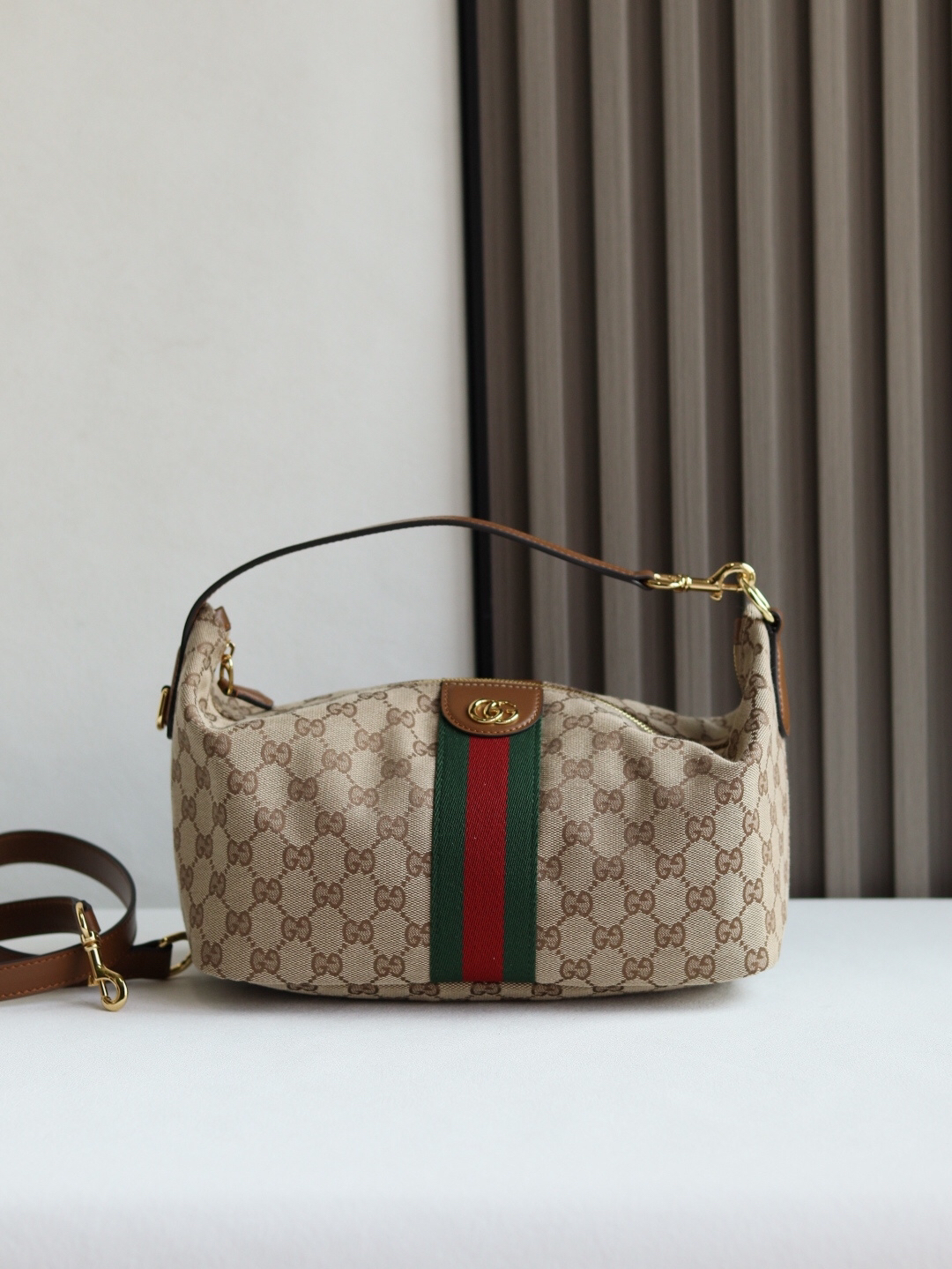 Gucci Vanity Top Handle Beige and brown GG canvas - Bag
