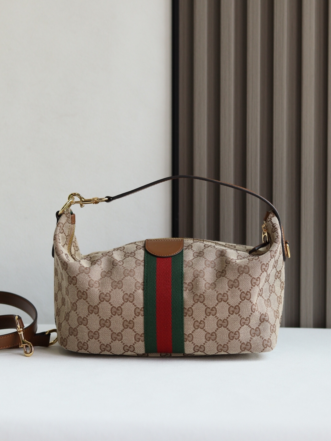 Gucci Vanity Top Handle Beige and brown GG canvas - Bag