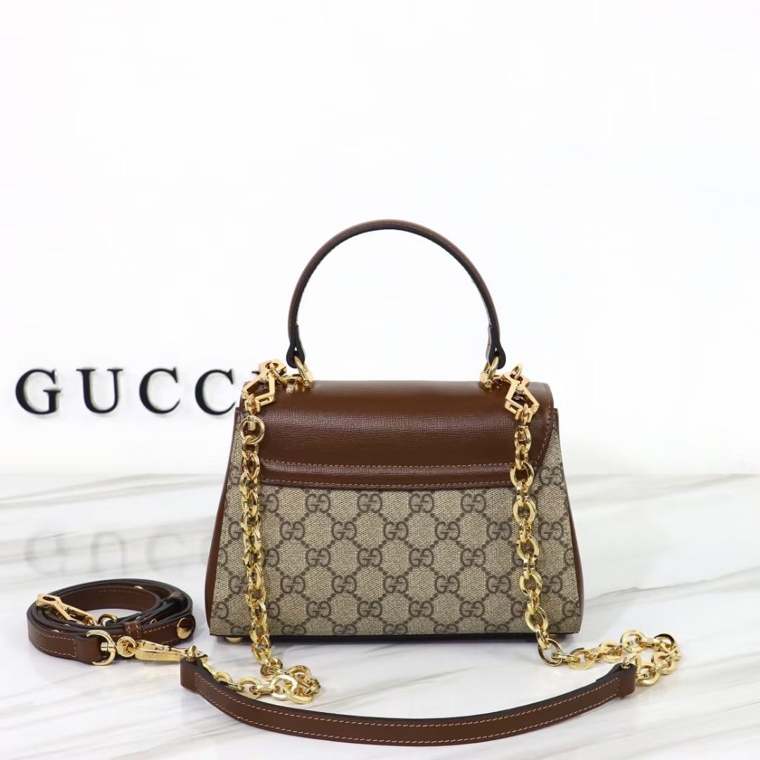 Gucci GG Supreme Horsebit 1955 Small Chain Top Handle - Bag