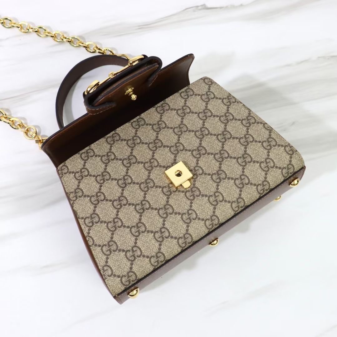 Gucci GG Supreme Horsebit 1955 Small Chain Top Handle - Bag