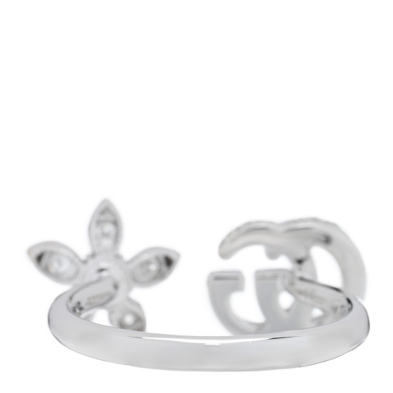 18K White Gold Diamond Flora Open Ring
