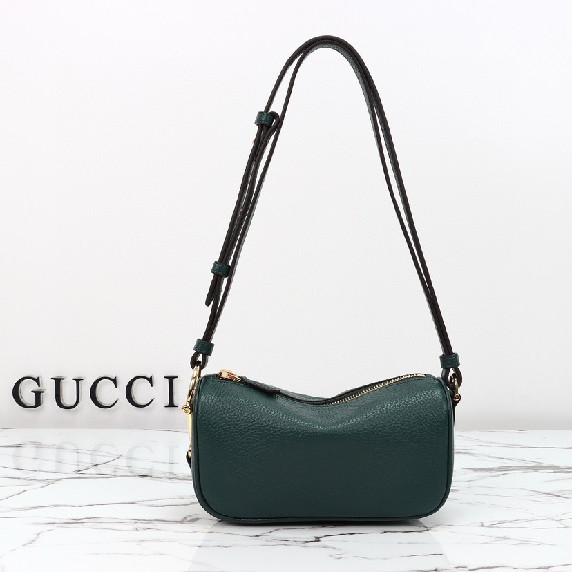 Gucci Half Horsebit Shoulder Green soft grainy leather Mini Bag