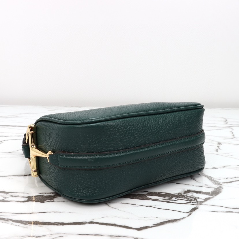 Gucci Half Horsebit Shoulder Green soft grainy leather Mini Bag