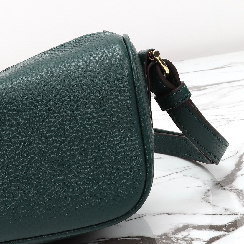 Gucci Half Horsebit Shoulder Green soft grainy leather Mini Bag