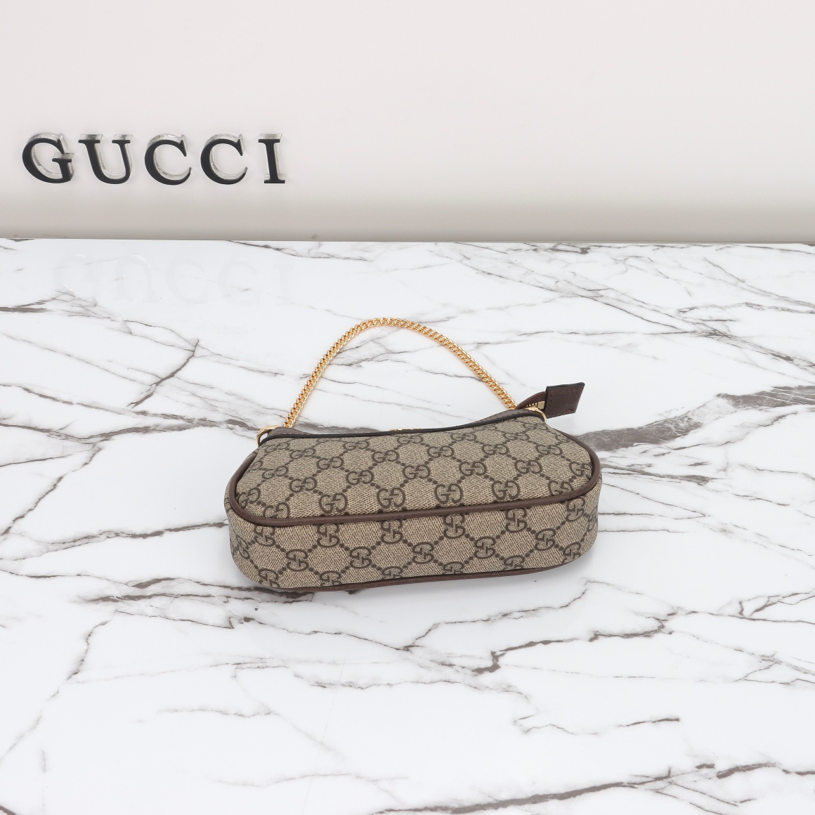 [TOP]Gucci GG Ophidia mini bag in beige and brown