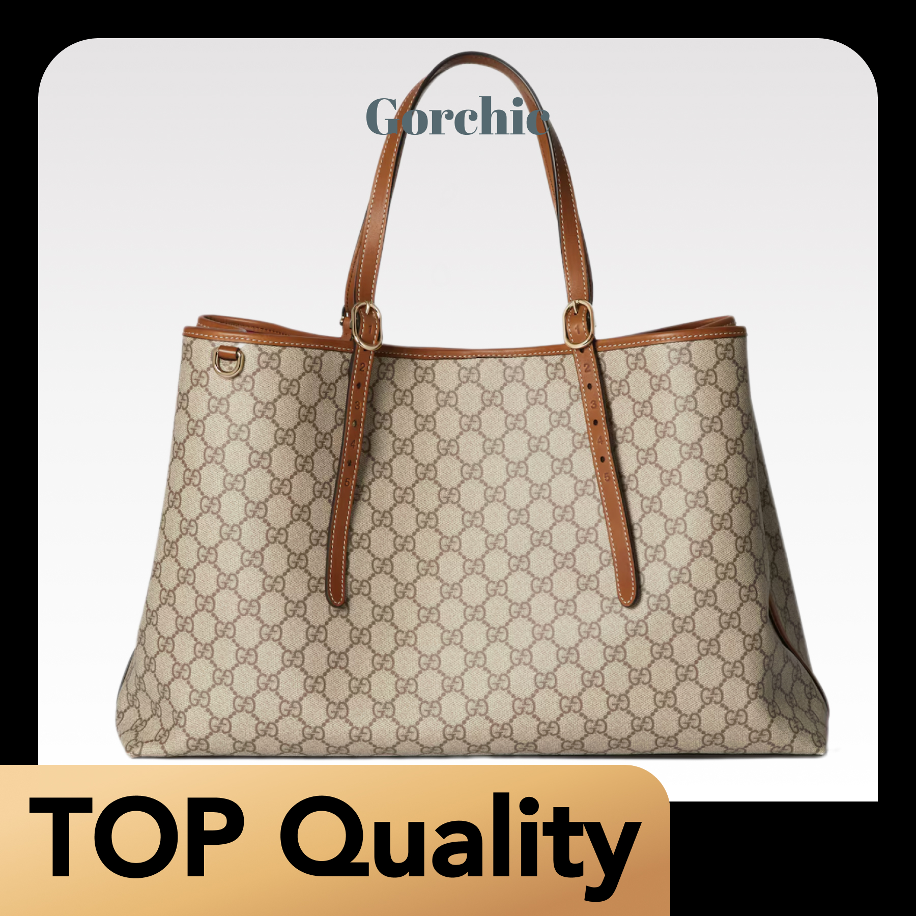 [TOP] Gucci GG Emblem Maxi brown tote bag