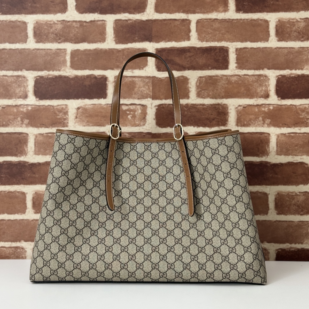 [TOP] Gucci GG Emblem Maxi brown tote bag
