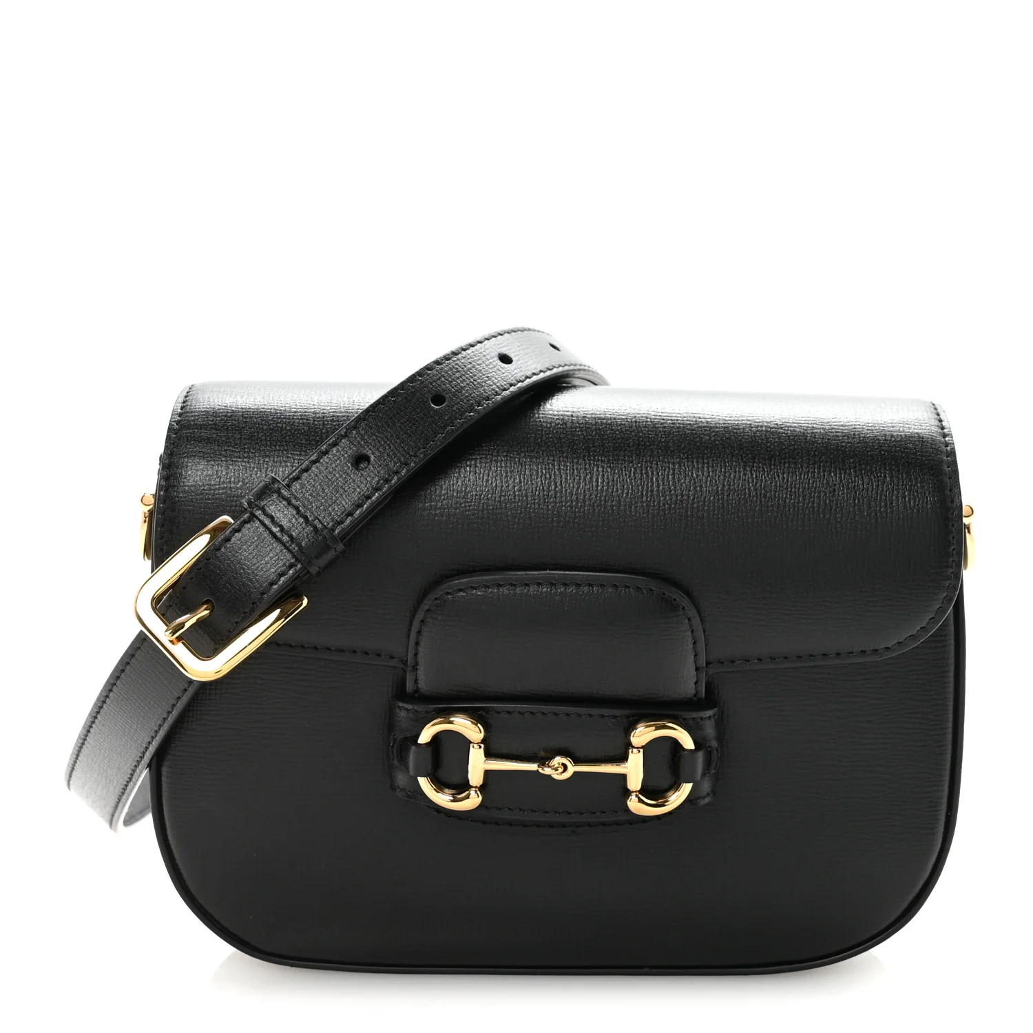 Azalea Calfskin Web Mini Horsebit 1955 Shoulder Bag Black