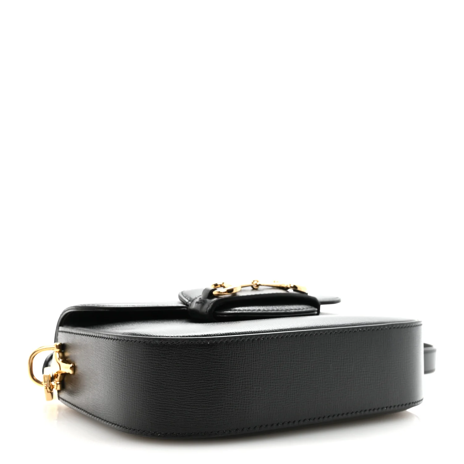 Azalea Calfskin Web Mini Horsebit 1955 Shoulder Bag Black
