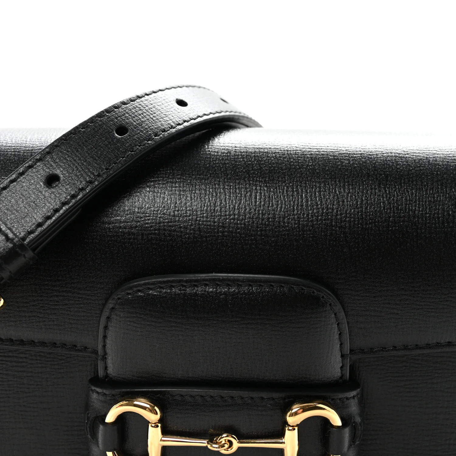 Azalea Calfskin Web Mini Horsebit 1955 Shoulder Bag Black