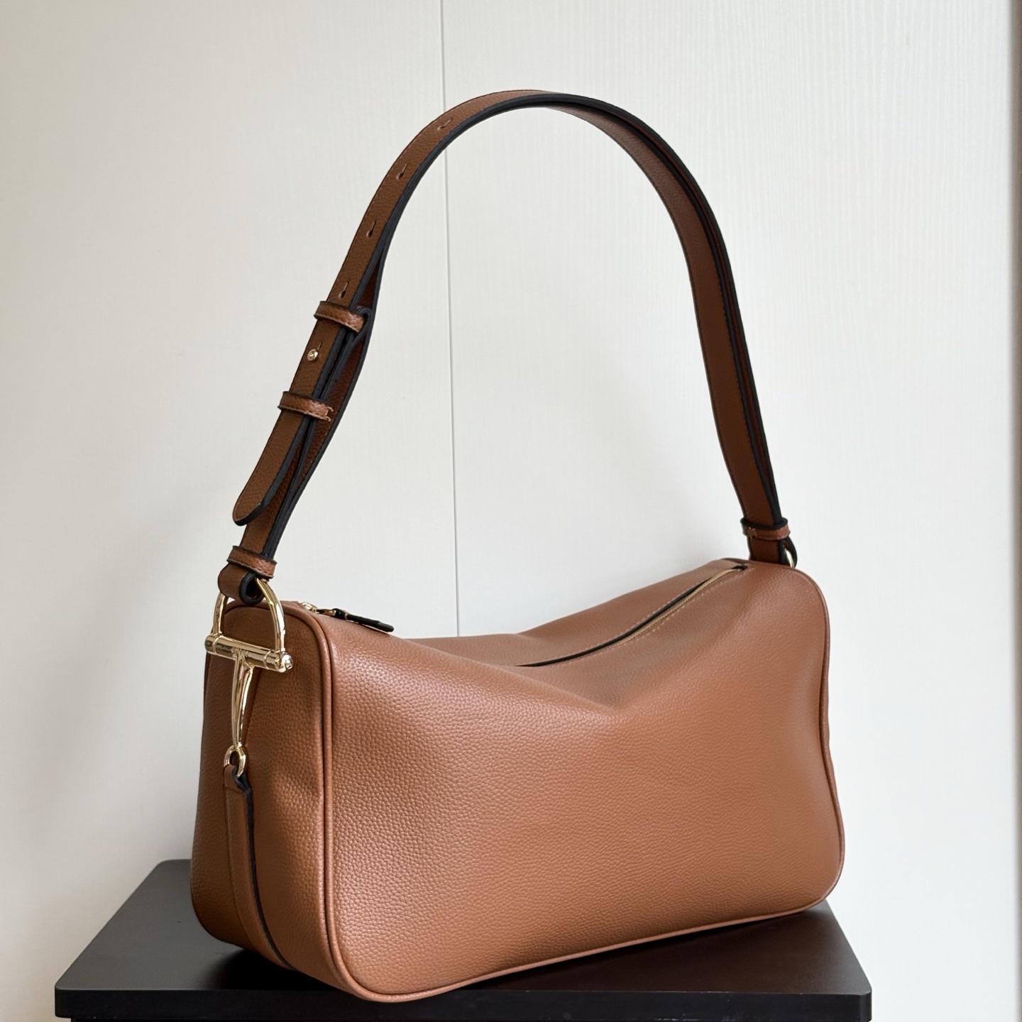 Gucci Half Horsebit Shoulder Brown soft grainy leather Bag