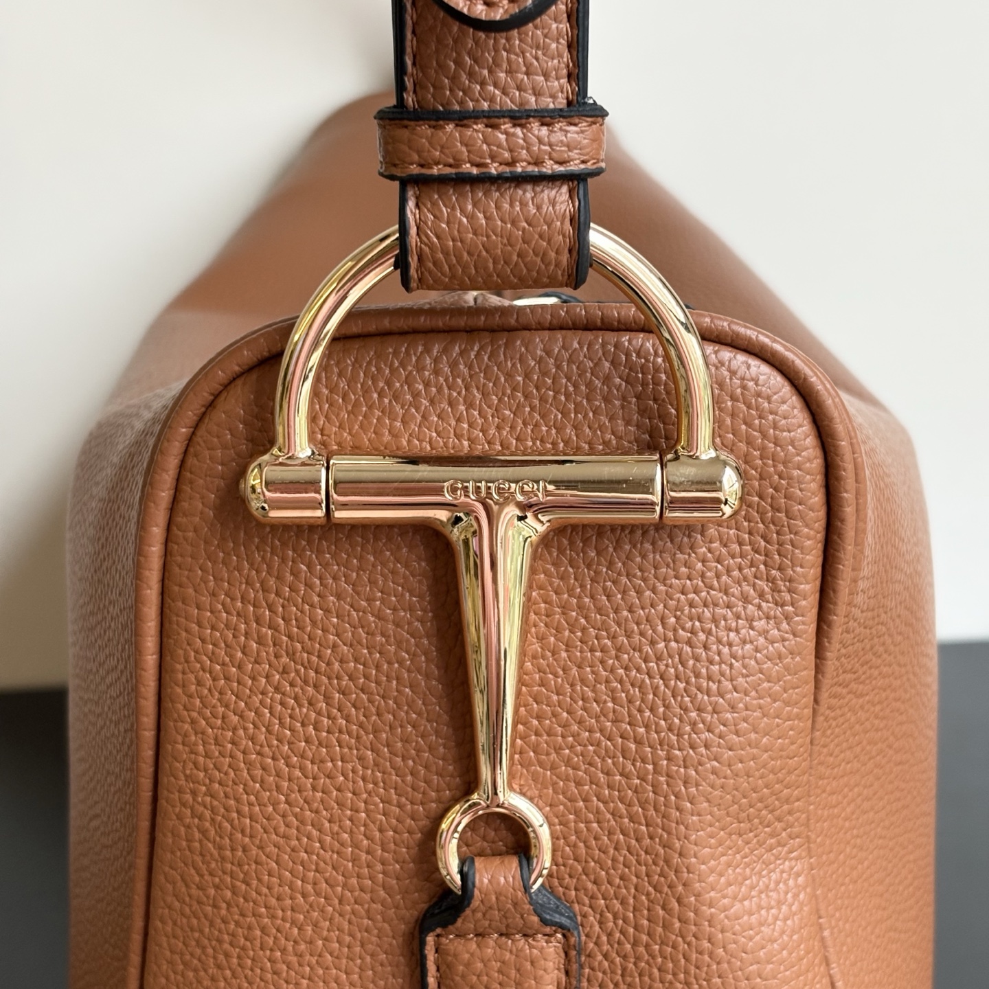 Gucci Half Horsebit Shoulder Brown soft grainy leather Bag
