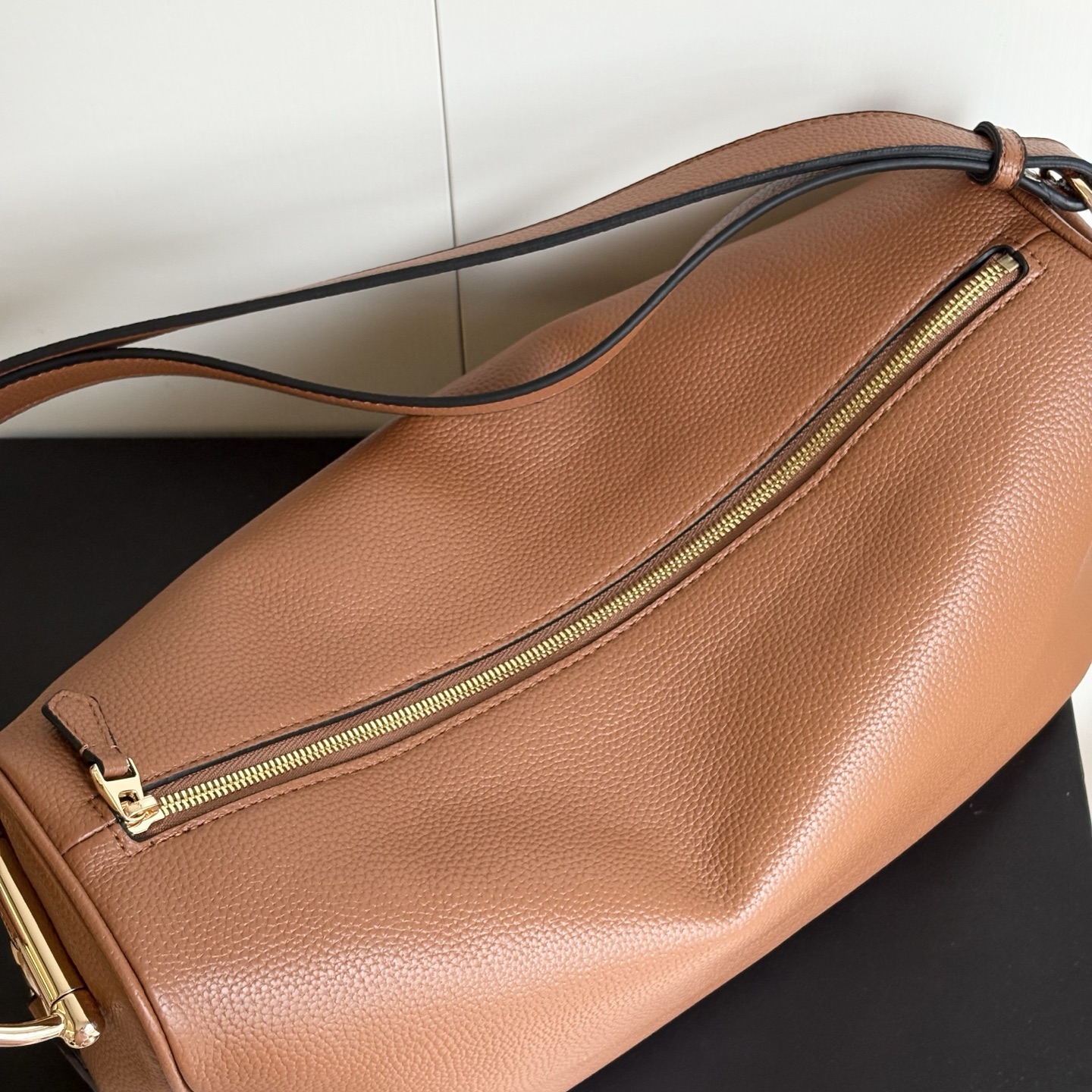 Gucci Half Horsebit Shoulder Brown soft grainy leather Bag