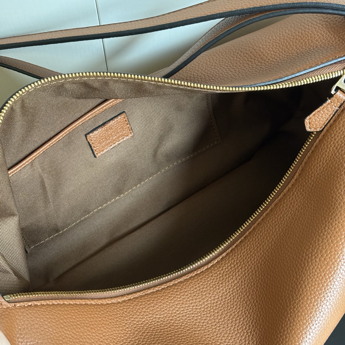 Gucci Half Horsebit Shoulder Brown soft grainy leather Bag