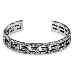 Sterling Silver G Cube Cuff Bracelet